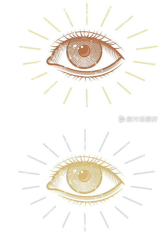 Grunge eye and flash illustration
